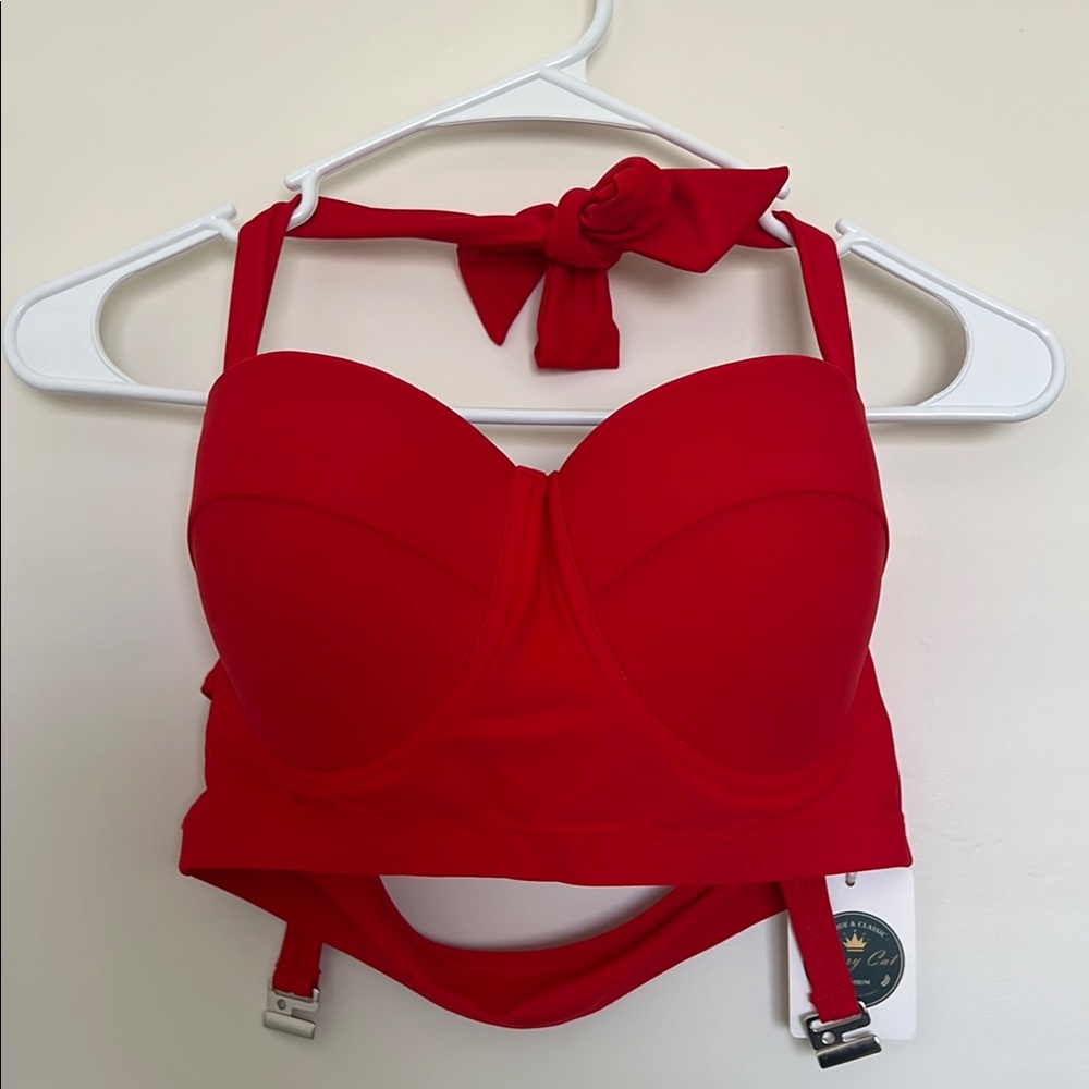 Red Women's Swimsuit Top